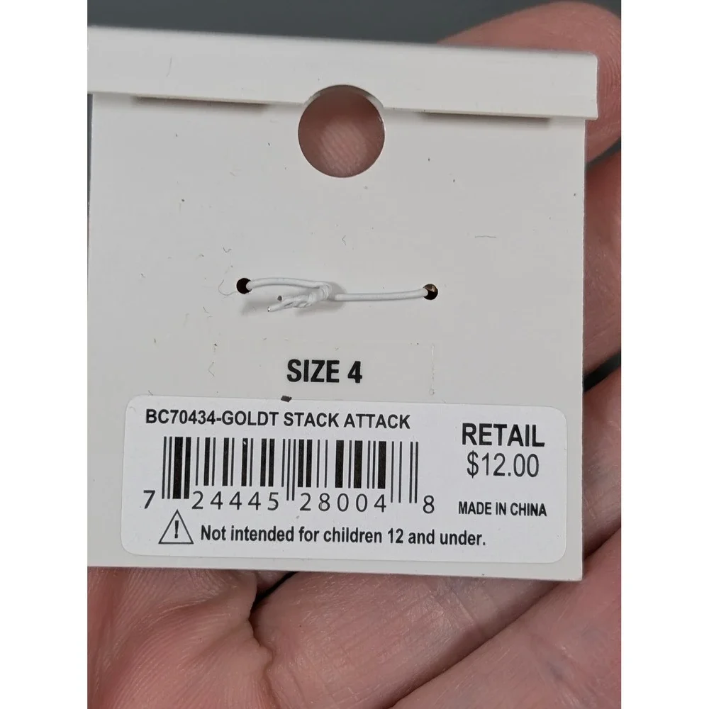 BCBGeneration Gold Tone Cross Ring Size 4 New Minimalist Petite Midi‎